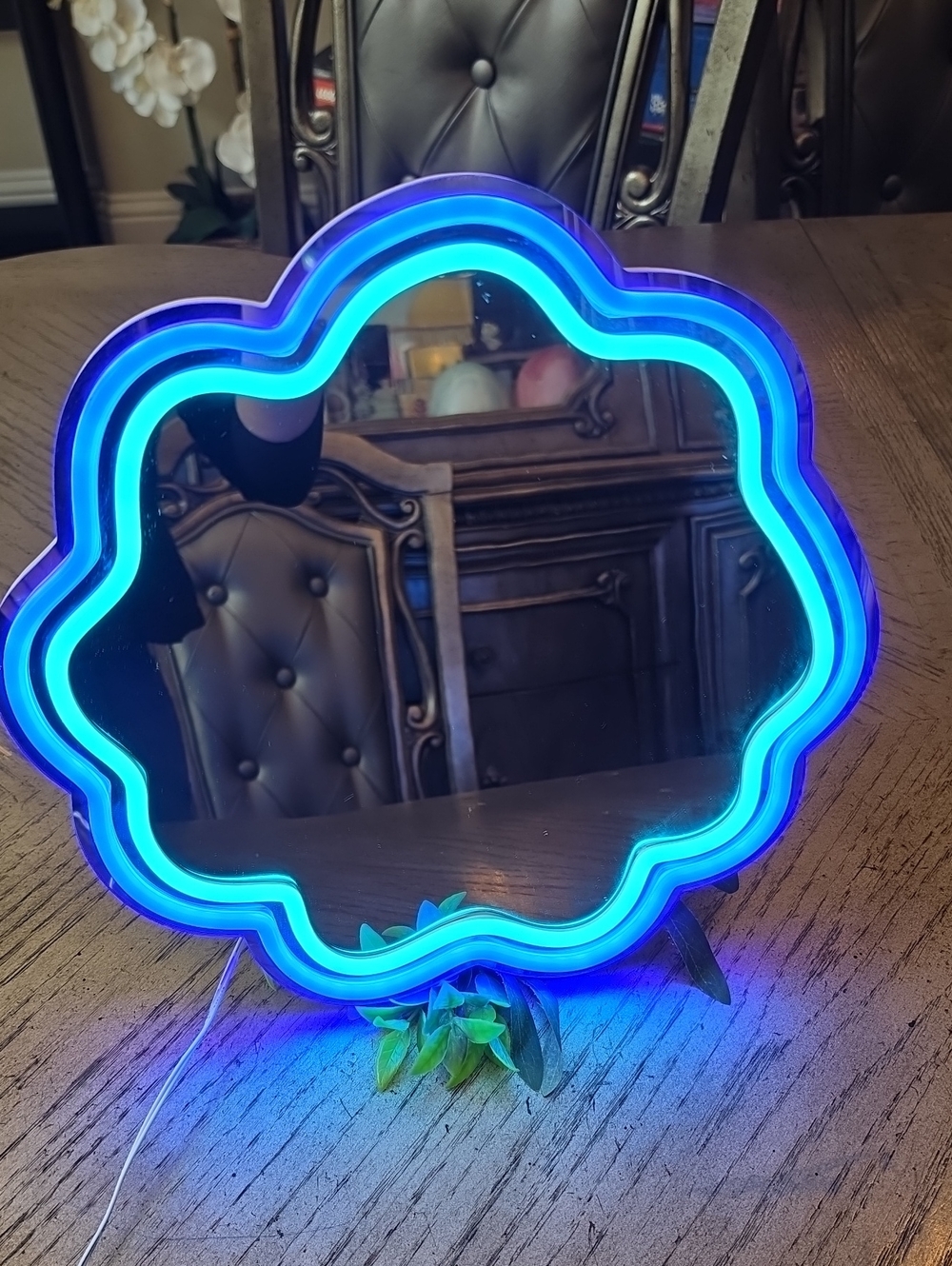 Blue LED Lighted Wall Mirror